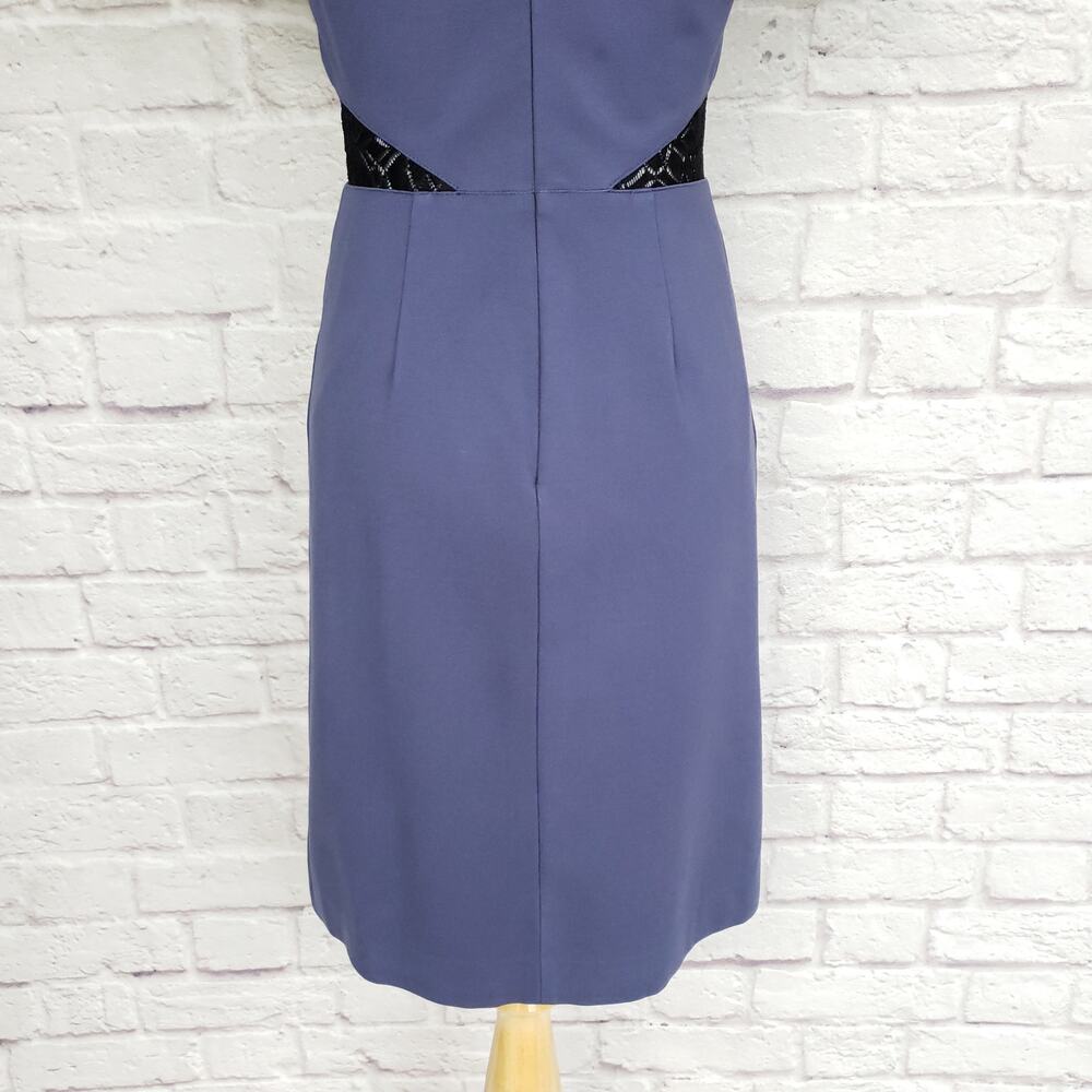 Rebecca Taylor Blue Harbour Ponte Knit Sheath Dress Black Lace Detail Sz 2 - Picture 11 of 16